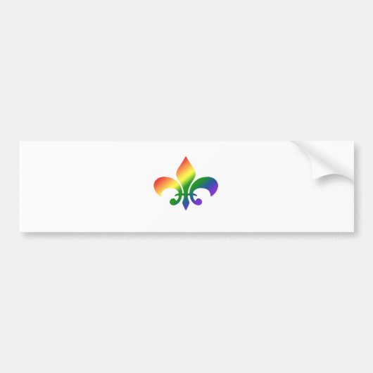 Regenbooggradiënt Fleur de Lis Bumpersticker (Voorkant)