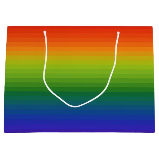 Regenbooggradiënt gestript groot cadeauzakje (Voorkant)