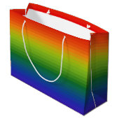 Regenbooggradiënt gestript groot cadeauzakje (Achterkant Gekanteld)