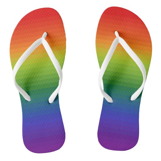 Regenbooggradiënt gestript teenslippers (Voetbed)