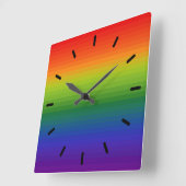 Regenbooggradiënt gestript vierkante klok (Hoek)