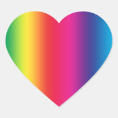 Regenbooggradiënt Hart Sticker (Voorkant)