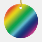Regenbooggradiënt kleuren patroon diversiteit trot keramisch ornament (Voorkant)