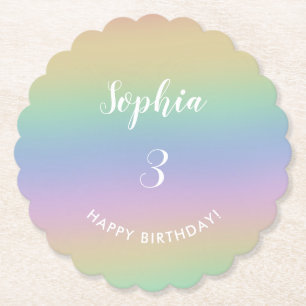 Regenbooggradiënt Kleurrijke pasta's Verjaardag Kartonnen Onderzetters