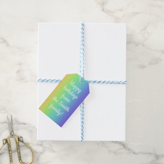  regenbooggradiënt Labels Cadeaulabel (Met Touw)