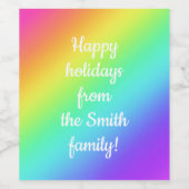 regenbooggradiëntlabels wijn etiket (Enkel label)