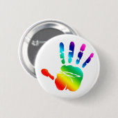 Regenbooghand Ronde Button 5,7 Cm (Voorkant /achterkant)