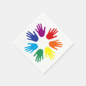 Regenbooghanden Servet (Hoek)