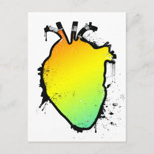 regenbooghart briefkaart
