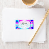 Regenbooghart en engelenvleugels etiket (Insitu)