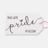 Regenbooghart gemaakt met trots LGBTQ ambachtsman Cadeaulabel (Voorkant (Horizontaal))