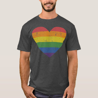 Regenbooghart voor homo's en lesbiennes t-shirt