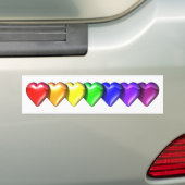 RegenboogHarten Bumpersticker (Op auto)
