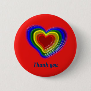regenboogharten, gepersonaliseerd ronde button 5,7 cm