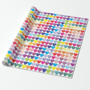 Regenboogharten, matte ompakken papier, 30 x 6 inc cadeaupapier