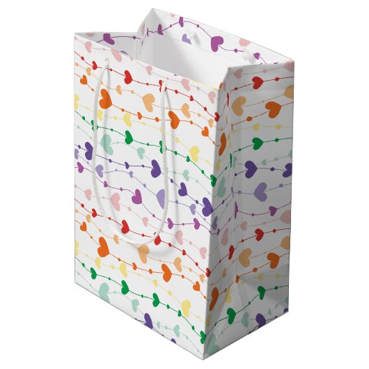regenboogharten Patroon Kinder Medium Cadeauzakje (Achterkant Gekanteld)