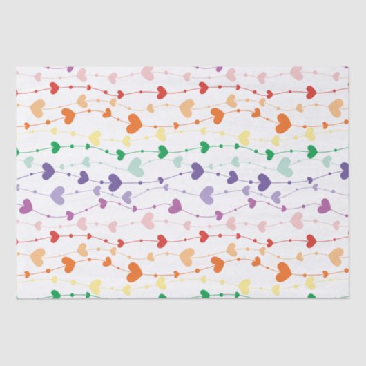  regenboogharten Patroon Kinder Tissuepapier (Voorkant)