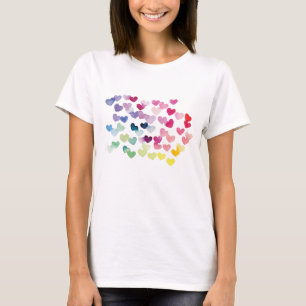 Regenboogharten trots houden van kleurrijke waterv t-shirt