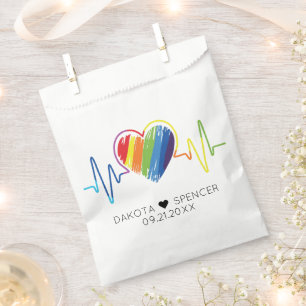 Regenbooghartslag   Abstract Scribble Heart LGBQ Bedankzakje