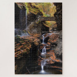RegenboogHerfsten in Watkins Glen met herfstvullin Legpuzzel