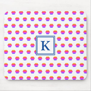 Regenbooghexagon Geometric Monogram Muismat
