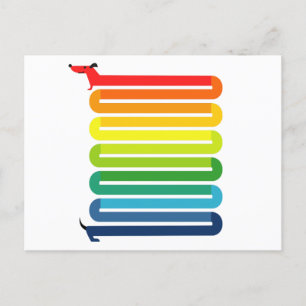 Regenbooghond Briefkaart