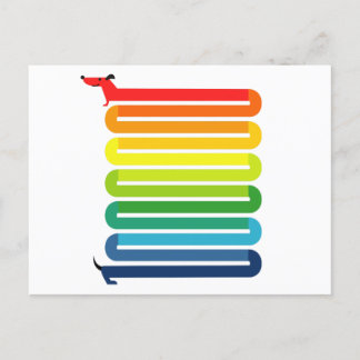 Regenbooghond Briefkaart