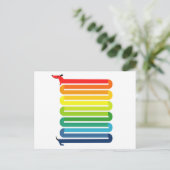 Regenbooghond Briefkaart (Staand voorkant)