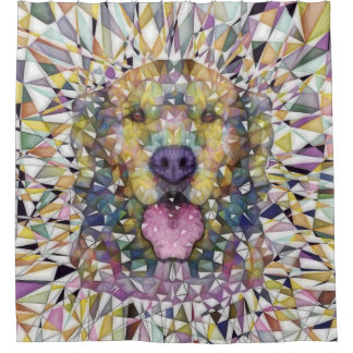 regenbooghond douchegordijn