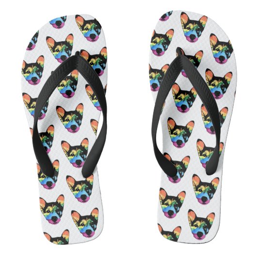 Regenbooghond, teenslippers (Voetbed)