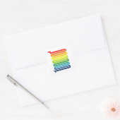 Regenbooghond Vierkante Sticker (Envelop)