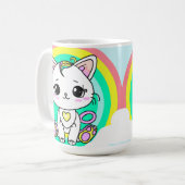 Regenboogkat Koffiemok (Voorkant links)