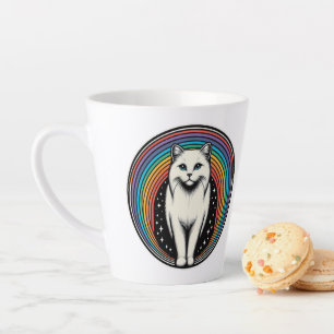 regenboogkat latte mok