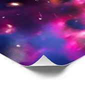 Regenboogkat Oognebula Galaxy Glossy Poster Perfect Poster (Hoek)