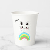 Regenboogkat Papieren Bekers (Voorkant)