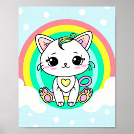 Regenboogkat Poster