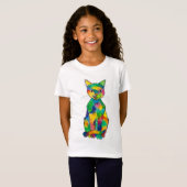 Regenboogkat T-Shirt (Kind) (Voorkant volledig)