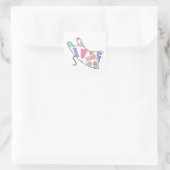RegenboogKat Vierkante Sticker (Tas)