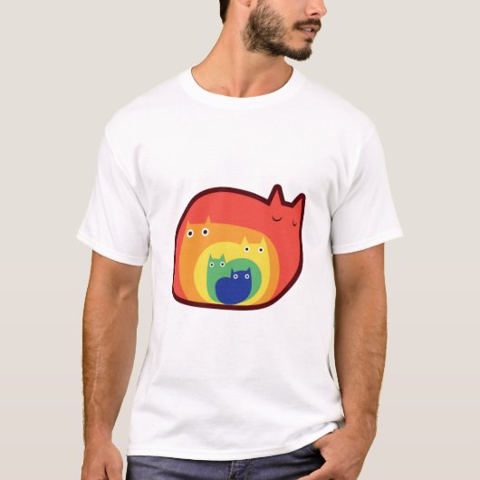 Regenboogkatten t-shirt (Voorkant)