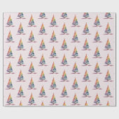 Regenboogkerstboom Cadeaupapier (Vlak)