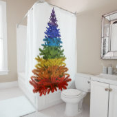 regenboogkerstboom douchegordijn (In situ)