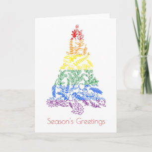 Regenboogkerstboom Feestdagen Kaart