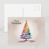 Regenboogkerstboom Feestdagenkaart (Voorkant / Achterkant)