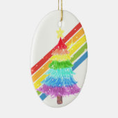 Regenboogkerstboom LGBTQ Keramisch Ornament (Rechts)