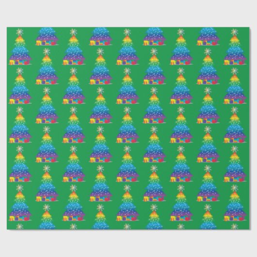 Regenboogkerstboom LGBTQ Pride Wrapping Paper Cadeaupapier (Vlak)
