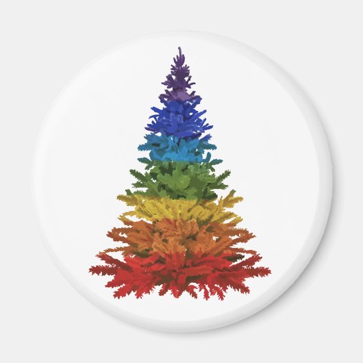 Regenboogkerstboom Magnet Magneet (Voorkant)