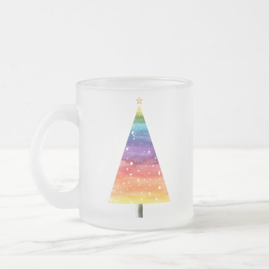 Regenboogkerstboom Matglas Koffiemok (Links)