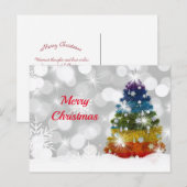 Regenboogkerstboom sneeuw Grafisch kerstkerst Briefkaart (Voorkant / Achterkant)