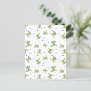 regenboogkinderen hond puppy polka stip helder leu briefkaart