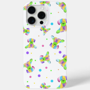 regenboogkinderen hond puppy polka stip helder leu iPhone 15 pro max hoesje